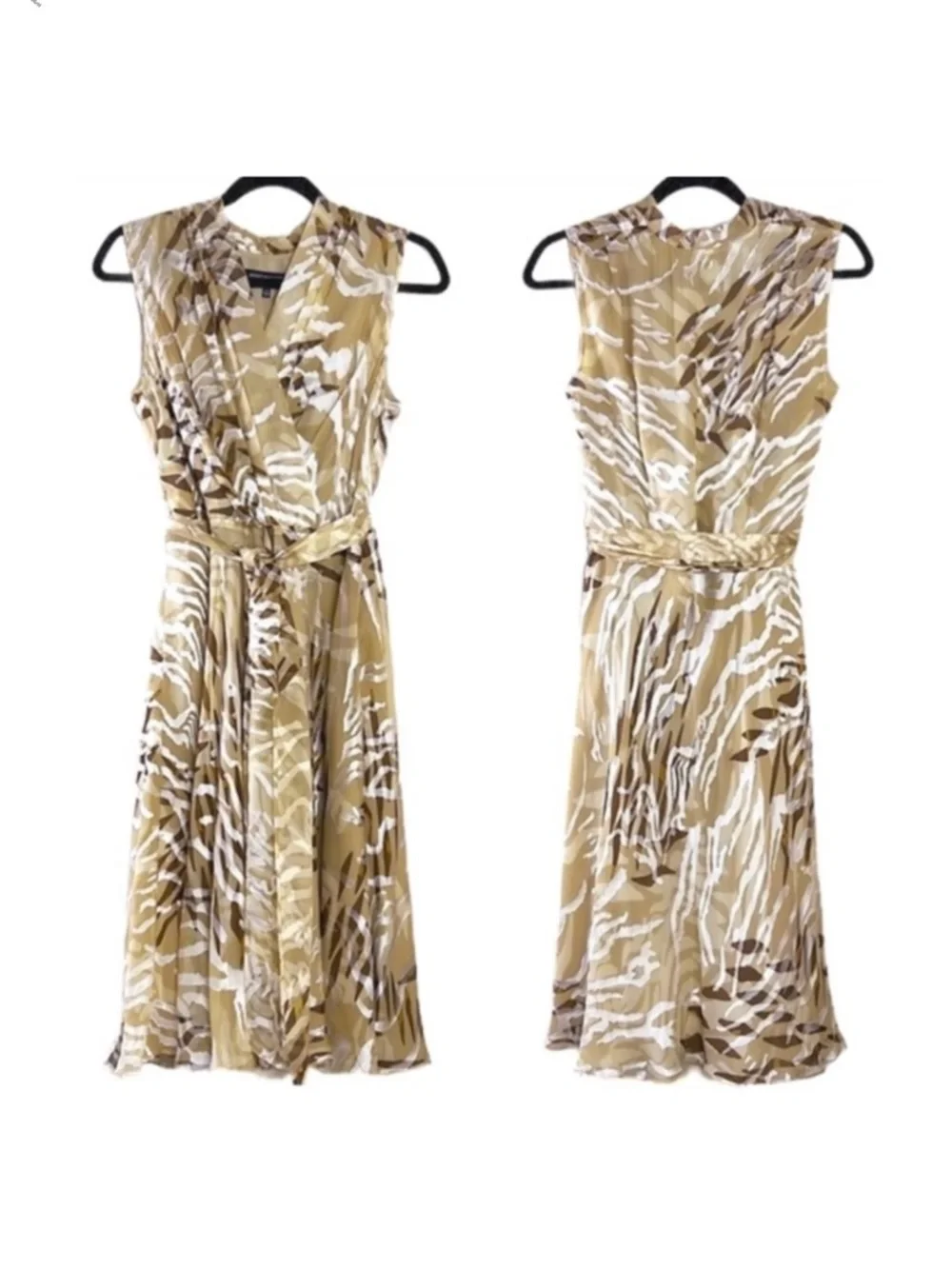 2 Piece Jones New York Collection Belt Wrap Midi Sleeveless Dress & Cardigan 8 - Picture 4 of 10